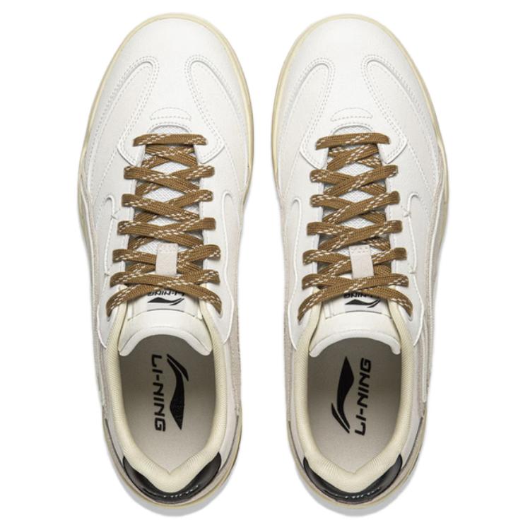 Li Ning Moon White Retro Classic Casual Versatile Sports Shock Absorbing Wear Resistant Low Top Skate Shoes Men sneaker Cloud-White AGCW049-3