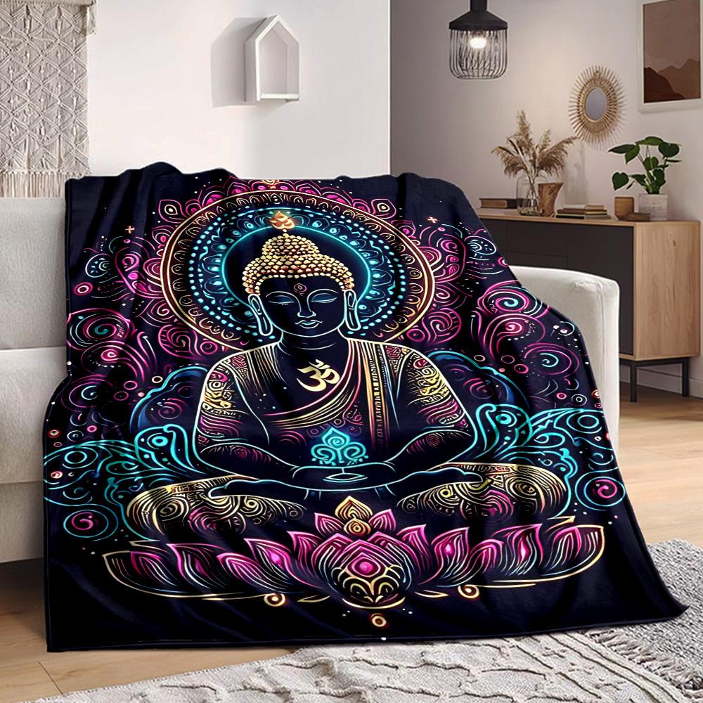

1PC Buddha Statue Print Blanket, Soft Throw Blanket - Warm & Cozy for Couch, Bed, Office, and Travel yy250912212 75x90cm