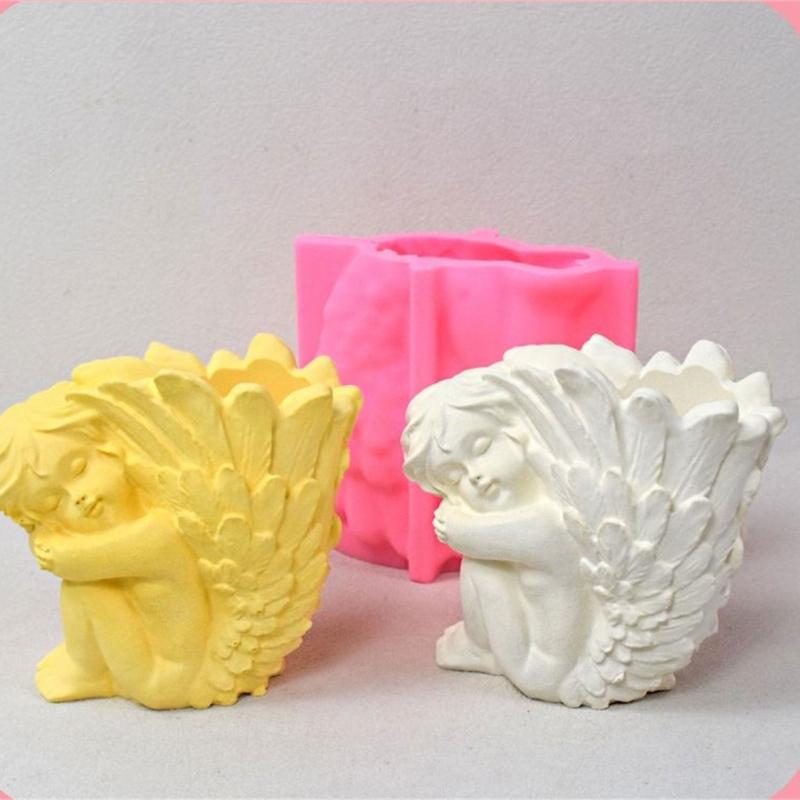 Succulent Planter Mold Girl Flower Pots Silicone Mold DIY Candle Pen Holder Mold Makeup Holder Epoxy Resin Moulds