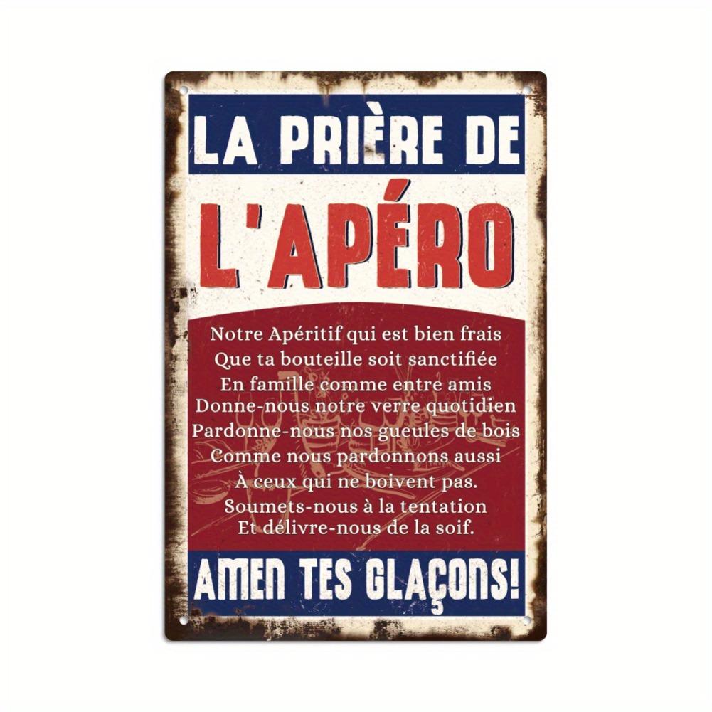 

1pc 7.8x11.8 Vintage La Priere De L aperot French Quote Metal Tin Sign - Rustic Decor for Home Bar Farmhouse Man Cave 20x30cm（7.8x11.8inch）