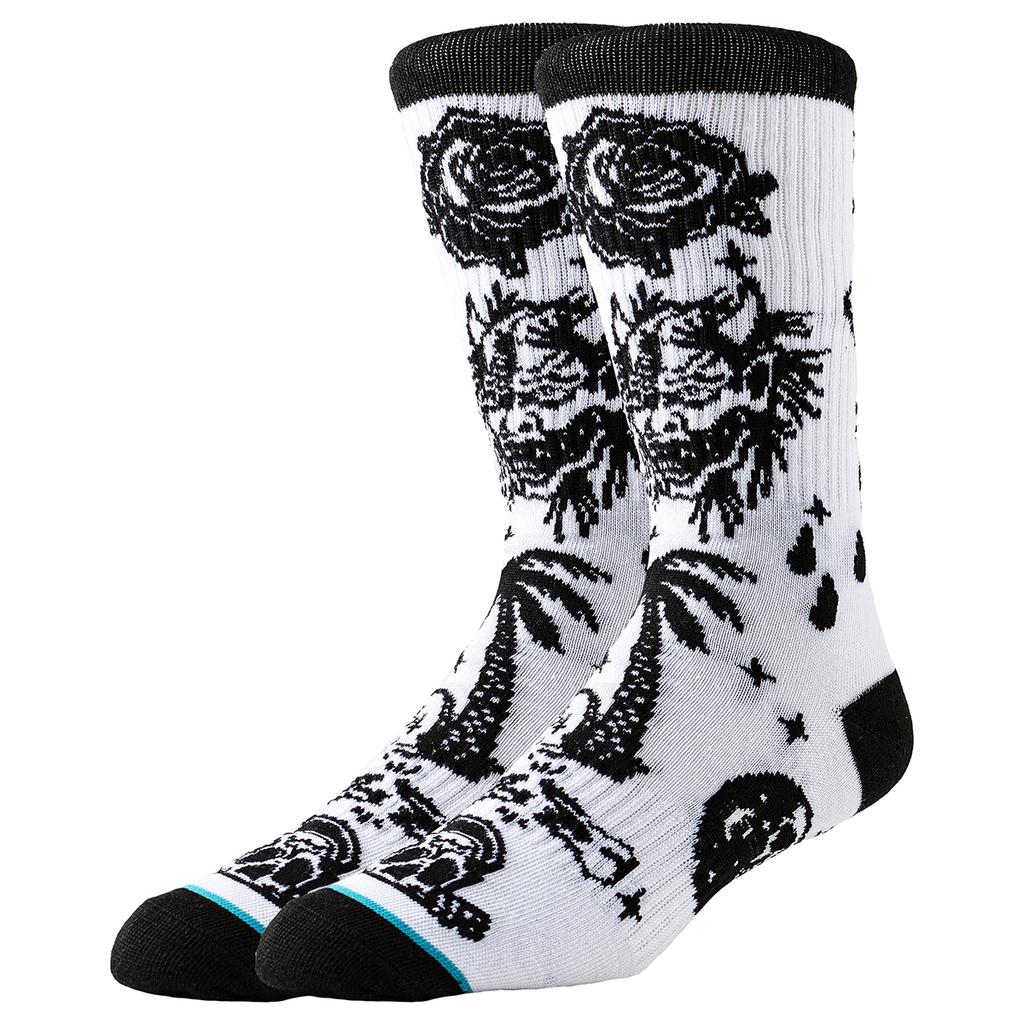 Men Women Tube Socks Sport Misfits Skull Rose Designer Creative Novelty Funny Happy Street Style Socks Skateboard Basketball