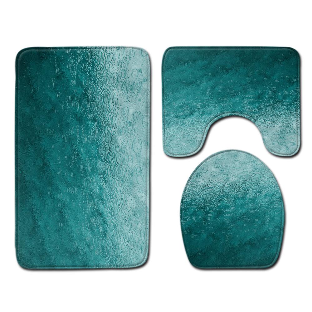 World Scenery Toilet Three-Piece Floor Mat Bathroom 3-Piece Mat Carpet Door Mat Is Now