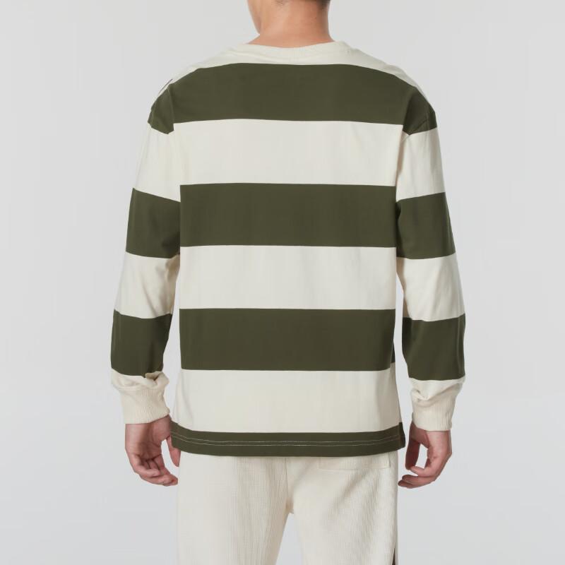 Puma Mode Lässig Farbblock Gestreift Langarm T-Shirt Unisex Oberteile Weiß Grün 630969-87