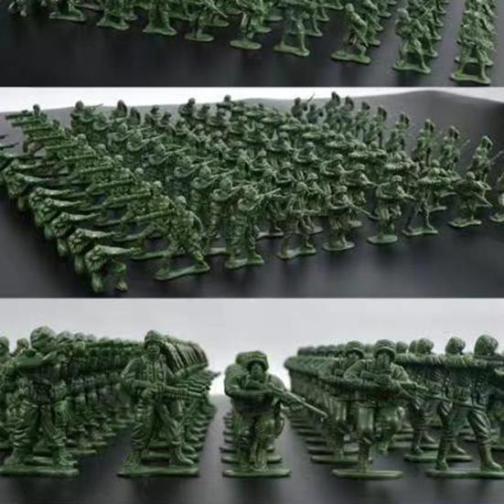 100Pcs Soldier Model Kit Play Sandtray Warrior Doll Fighting Scene Plastic Static Model Ornament Soldier People Military Model Children