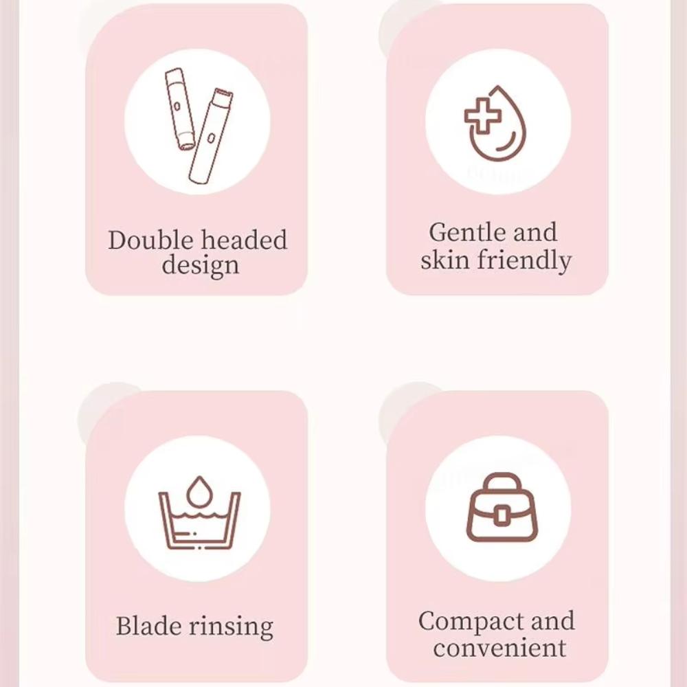 Beard Shaver for Women Bikini Underarm Female Trimmer Waterproof Hair Removal Epilator Electric Shaver 2 In 1 Lady Facial Razor