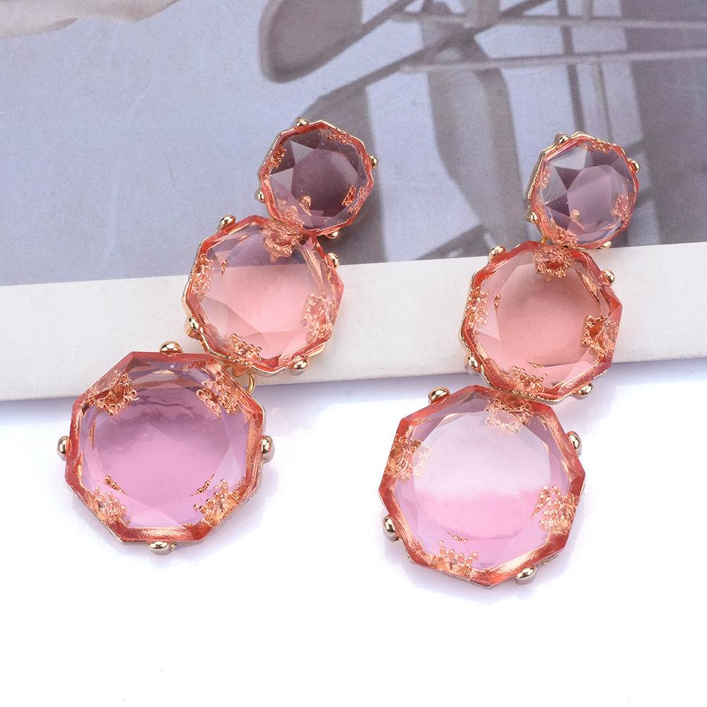 2026 New Gray Pink Blue White Orange Resin Dangle Earrings Women Indian Ethnic Geometric Statement Party Drop Earrings Jewelry