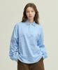 URBANDTYPE Paris Stripe Long Sleeve Polo Shirt_Light Blue