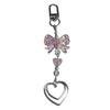 Bowknot Heart Pendant Cellphone Strap Phone Chain Detachable Bow Phone Lanyard Handmade Keychains for Wallet Bags