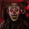 Halloween Party Scary Mask Devil Horns Mask, with Bell Decor, Breathable Comfortable Transparent Vision Latex Headgear, for Adult Cosplay Props Horror