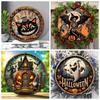 Vintage Halloween Wreath Logo Retro Hanging Pendant Pumpkin Head Art Decoration  Bar