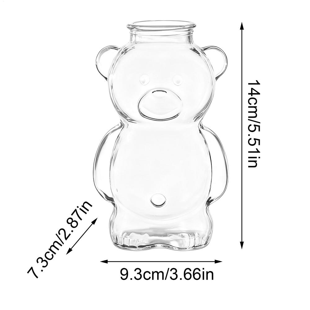 

Glass Coffee Cups Reusable Bear Glassware 320ml Cute Glass Cups Coffee Drinkware for Iced Hot Milk Juice Water Cocktail Beer other прозорий