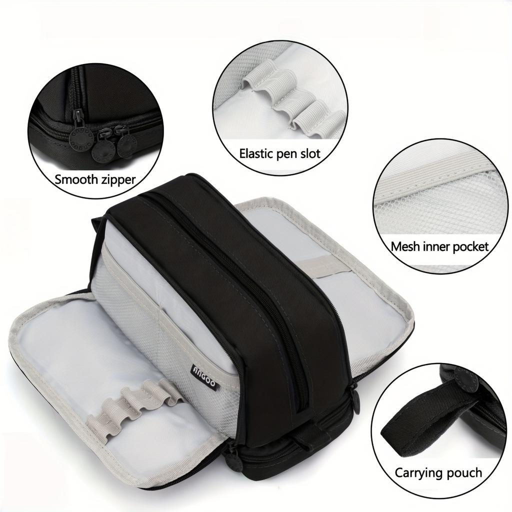 44 pieces of elegant stationery, including a large-capacity pencil case, 12 highlighters, 11 gel pens, and 6 fountain pens.