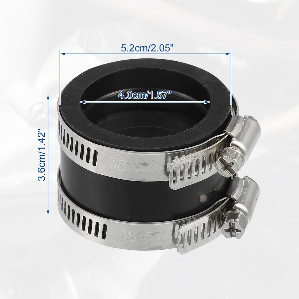 ACROPIX 40mm ID Rubber Black Motorcycle Carburetor Adapter Inlet Inlet Pipe Manifold Adaptor Boot Sleeve Interface (2 Clamps)