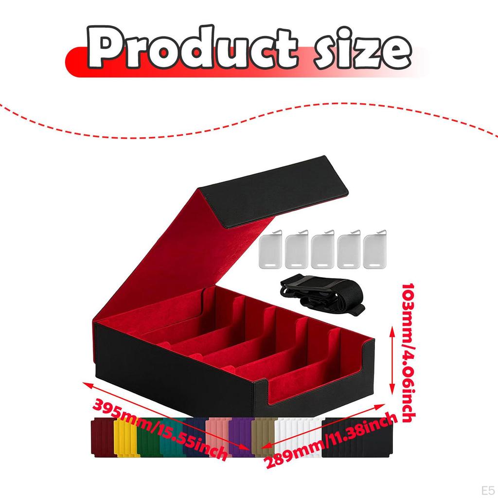 Card Deck Box Container 3800+ Capacity for Game Cards Large with 24 Dividers and 5