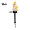 LED Decorative Lawn Ornament Solar Snowman Pathway Lights, Outdoor Waterproof Ground Stake with Resin Landscape Lamp Light, Garden Light for