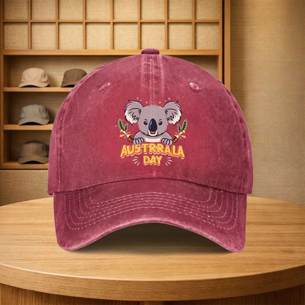Vintage Australian Koala Baseball Cap Unisex Adjustable Cotton Hat Multiple Colors