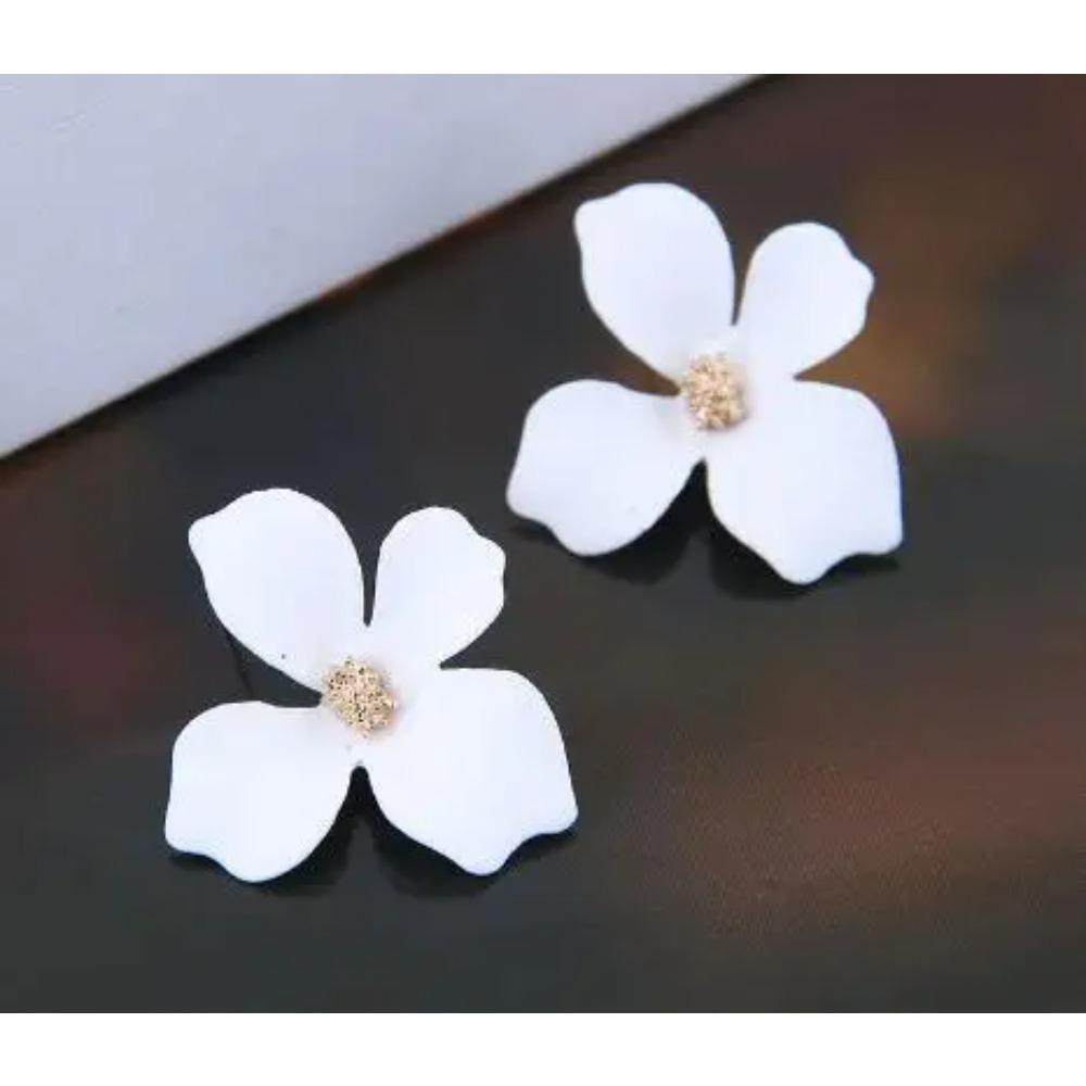 S925 Silver Needle Senior Red Petals Net Red Temperament Cute Small Flower Earrings Female Jewelry Earings Fashion Jewelry