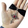 Gothic Dark Cross Ruby Necklace Choker Chain