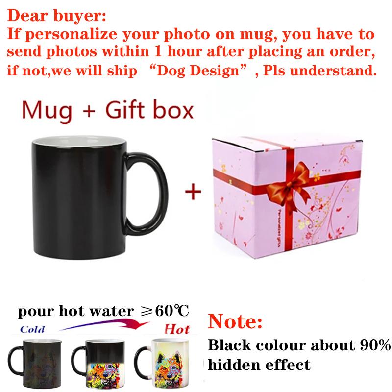 Personalisierbare Tasse mit Namens-Textfarbwechsel, personalisierbar mit Ihrem Foto, Keramik-Zaubertasse für Tee/Milch, einzigartiges Geschenk für Freunde