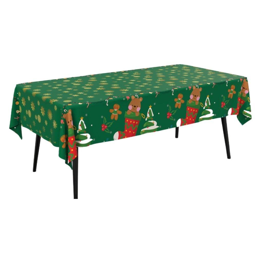 Disposable Christmas Tablecloth Bronzing Table Cover Disposable Tablecloths  New Year Party