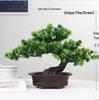 Artificial Bonsai Pine Tree for Indoor Decoration - Small Green Plant Ornament for Home or Living Room