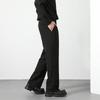 Men's Loose Suit Pants Classic Straight Solid Color Drape Elastic Business Office Worker Casual Trousers Brown Khaki Gray
