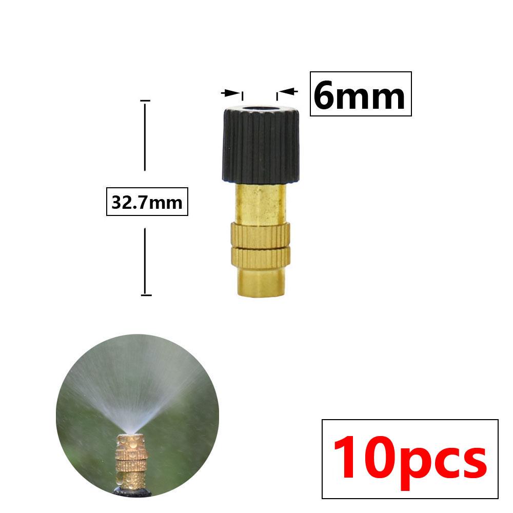 

10Pcs Micro Drip Irrigation Misting Brass Nozzle Garden Spray Cooling Parts Copper Sprinkler with Tee Thread Barb Connector