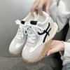 Genuine Leather~ C Inner Height-increasing Women's Shoes Summer Platform Small Retro Casual Sports Shoes Dad Shoes
