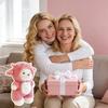 RxaGtn Personalized Teddy Bear with Zipper, Custom Name Plush Toy, Pink Clothes Bear, Travel Companion, Girlfriend Gift