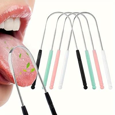 1-piece Reusable Stainless Steel Tongue Cleaner, Tongue Scraper, Tongue Care Tool with Comfort Grip Design