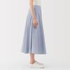 MUJI Women's Cool Flared Skirt, BE1VTA5S, Sax Blue Stripe, Size M