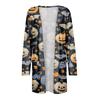 Women's Fashion Casual Comfortable Halloween Printed Mid-Length Cardigan With Pockets Jacket