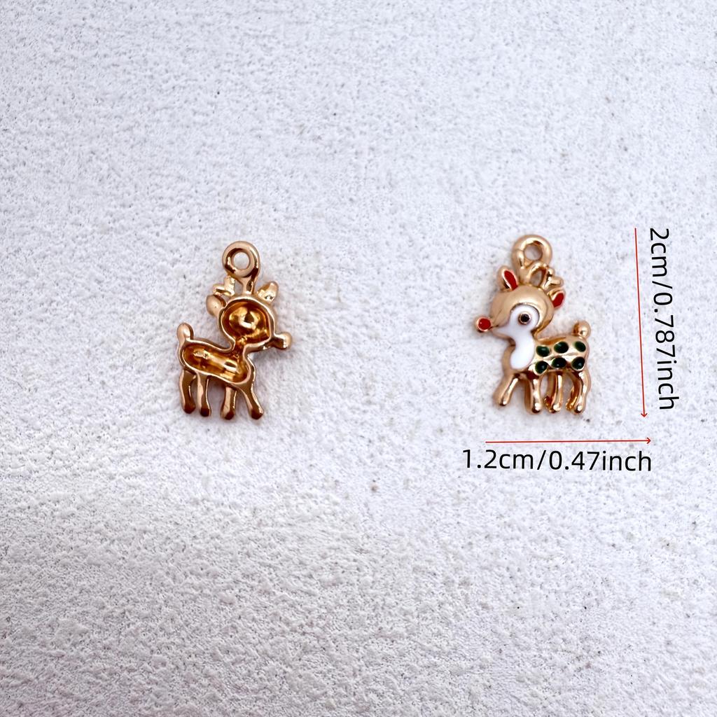 20 new high-quality zinc alloy Christmas reindeer pendants, suitable for DIY jewelry making - perfect accessories for earr