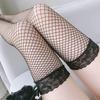 White Lolita Sexy Over Knee Long Socks Women Sweet Girls Bowknot Gothic Punk Lace Mesh Thigh High Fishnet Stockings