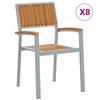 Stackable Chair 8 Pcs Brown 56 X 57 X 87 Cm Solid Acacia Wood
