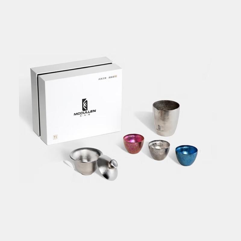 McCULLEN Pure Titanium Double-Layer Kung Fu Tea Set - 5-Piece