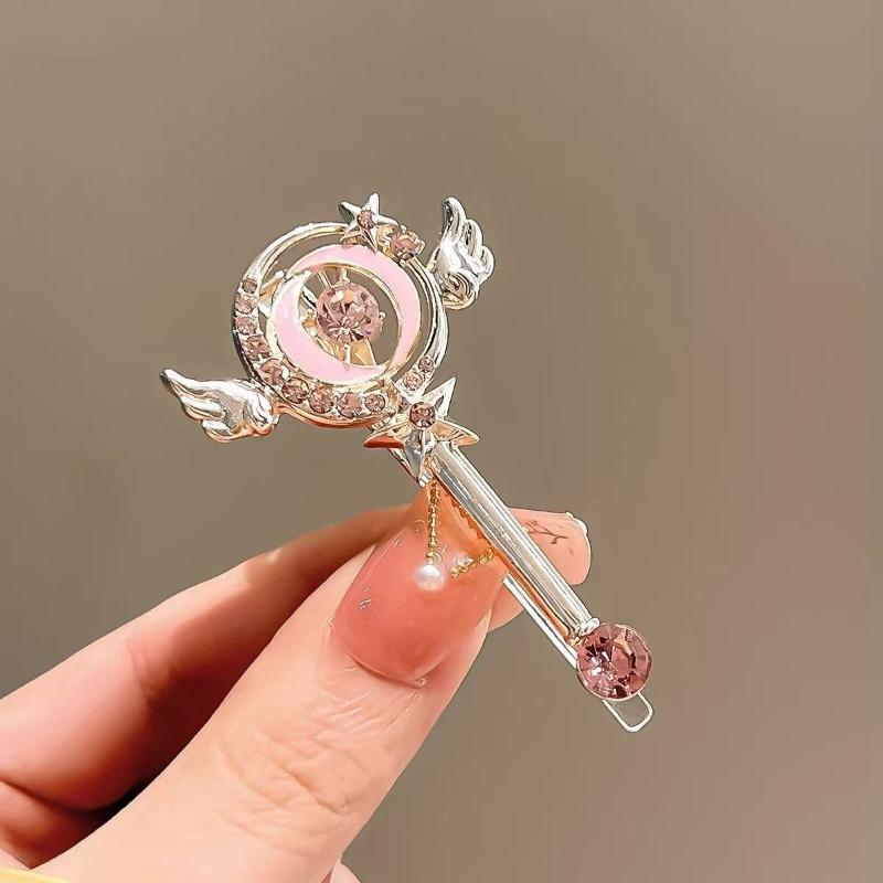 Cute Magic Wand Duckbill Hair Clip Girly Soft Edge Bangs Side Clip Hair Accessory for Teen Girls School Daily Wear