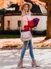 Women's Autumn Winter Knit Set Sweater Loose Patchwork Color One-Shoulder Crewneck Pullover