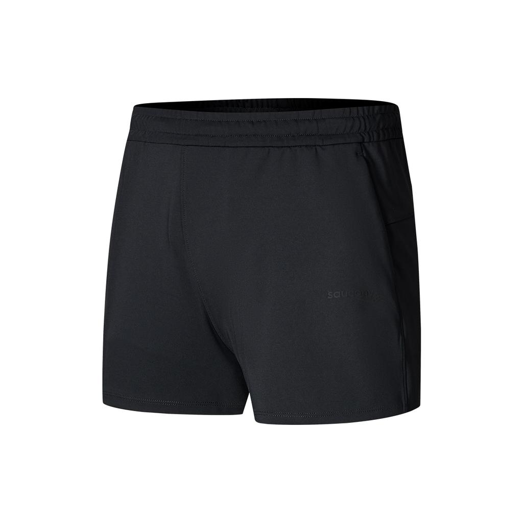 Saucony Fashion Simple Versatile Lace-Up Three-Quarter Casual Shorts Unisex shorts Black SA1259HP52L-BK001