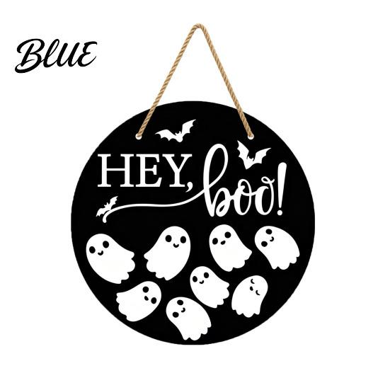 Halloween Door Sign Hanging Sign Wooden Front Hanger Wreath Cute Durable Ghost Welcome for Porch Wall Indoor Home Decoration