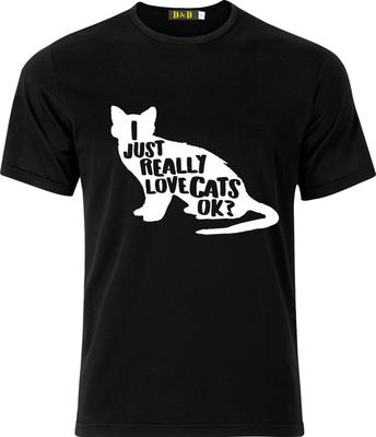 Prostě opravdu miluju kočky ok vánoční dárek dárek vtipný humor bavlněné tričko