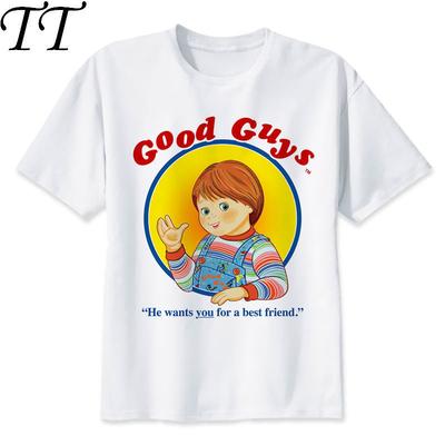 Chucky T Shirt Men Summer Fashion High Quality  T-shirt Casual White Print O-Neck Print Male Men Top Tees M8088