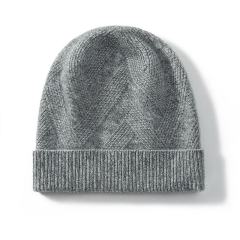 Women's 100% Pure Cashmere Twill Knit Hat - Warm, Stylish Cold Protection for Autumn/Winter