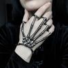 Adjustable Skull Bone Bracelet Retro Texture Halloween Hand Chain Gothic Finger Bangle  Cosplay