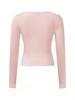2024 Women's Y2K Slimming Solid Color U-Neck Long-Sleeve Top