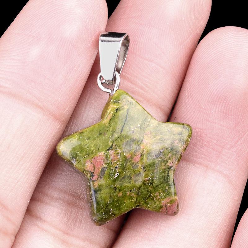 1460-20mm Pięcioramienna Gwiazda Naturalny Kamień Półszlachetny Wisiorek do Biżuterii DIY
