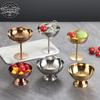 1pc Ice Cream Goblet Dessert Cup Stainless Steel Goblet Cup Ice Cream Dessert Salad Bowl Fruit Plate Snack Dish KTV Bar Supplies