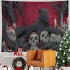 Black Panther Skull Candle Crimson Gothic Wall Tapestry Wild Cat Red Eye Bone Dark Throne Vine Goth Bedroom Living Room