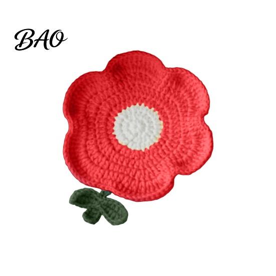 Condensation Coaster Crochet Flower Coasters, Handmade Knitted Heat Resistant Cup Mats Table Placemats, Decorative Doilies for Tabletop Protection,