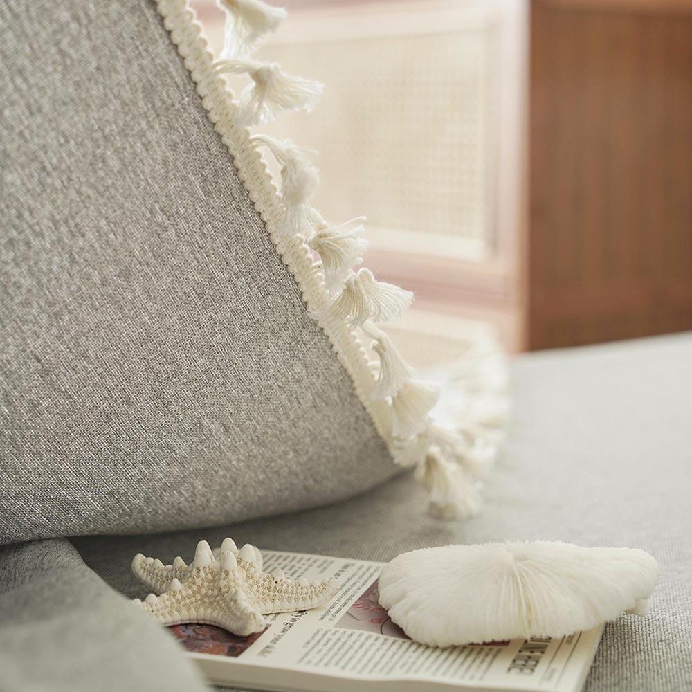 Grey Tablecloths With Cotton Tassels,  Farmhouse Table Cloth Rectangle Table, Rectangle Tablecloth For Kitchen, Dining, Part